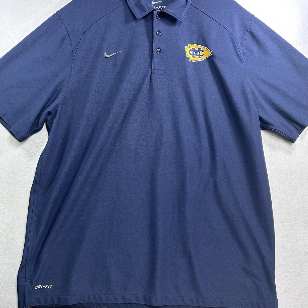Nike Dri Fit Polo Shirt Navy Marquette University Short Sleeve Size XL